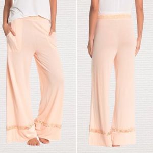 Free People Maddie Peach Wide Leg Pajama Lounge Pant XS
